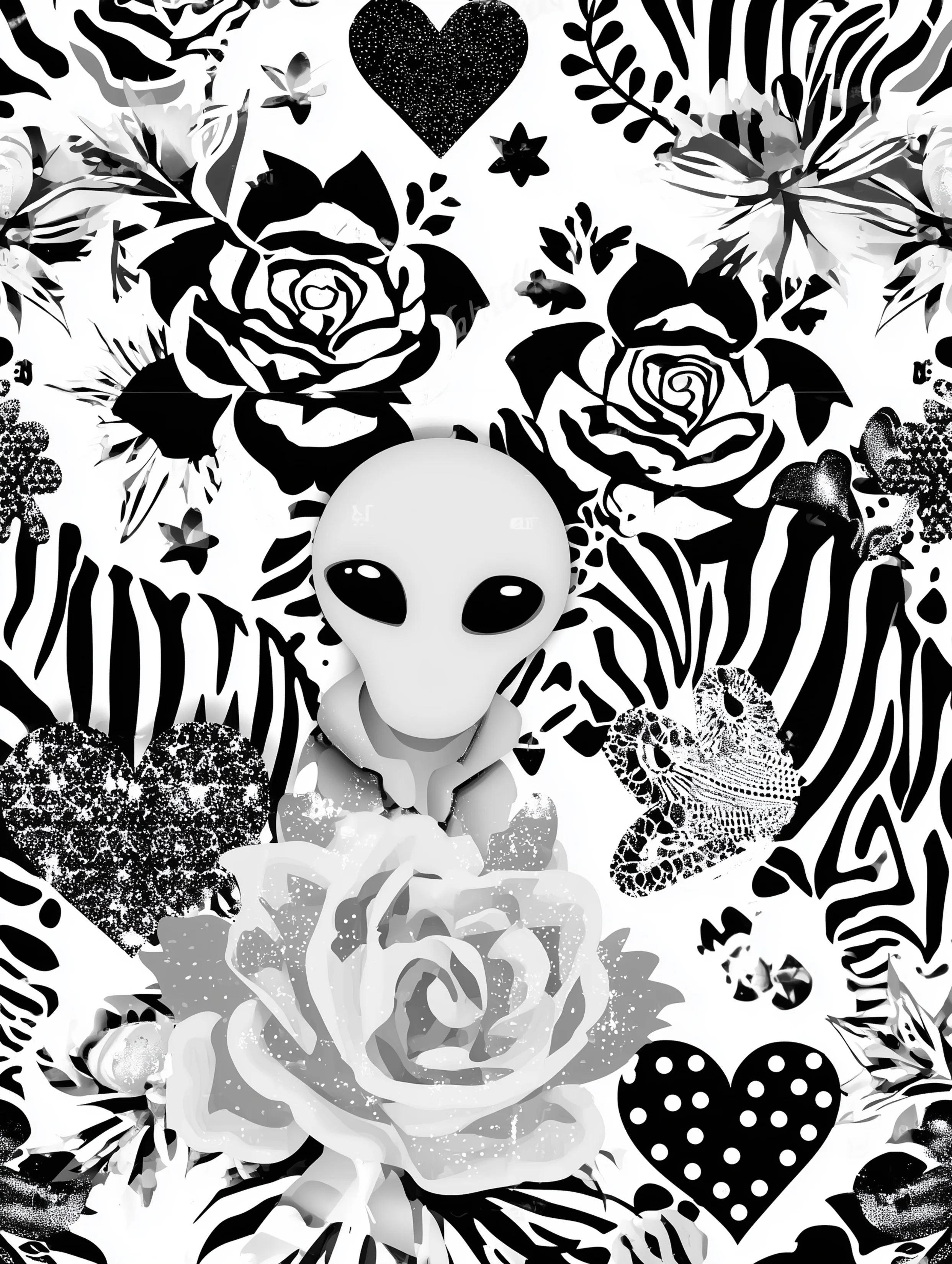 Free printable alien coloring page for adults featuring a textured alien coloring sheet design